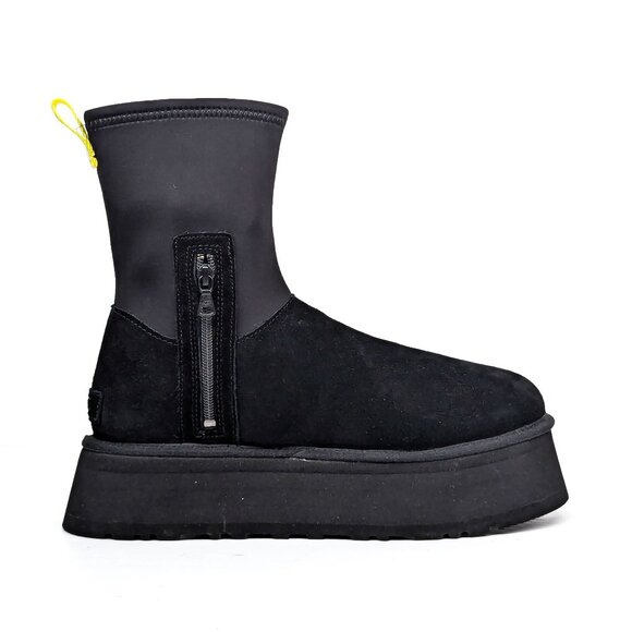 UGG Women Classic Dipper Black Suede Winter Ankle Boots size 10 - Picture 5 of 9